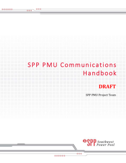 SPP PMU Communications Handbook DRAFT