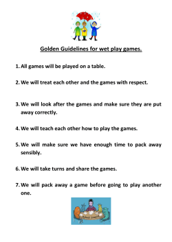 Golden Guidelines for wet play games.