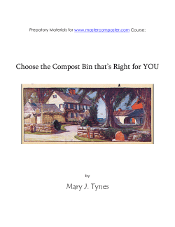 Section I..Factors to Consider in the Purchase of a Compost Bin