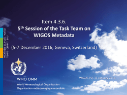 Objectives of TT-WMD-5