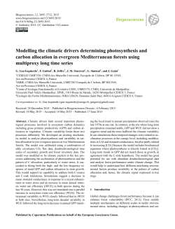 Modelling the climatic drivers determining photosynthesis