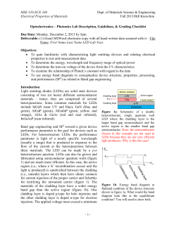 Optoelectronics * Photonics Lab - Boise State, College of Engineering
