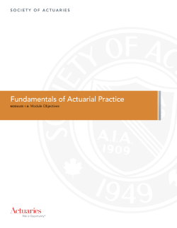 FAP Module Objectives - Society of Actuaries