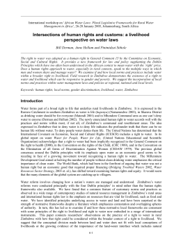 Part II: Zimbabwe`s water laws and water management system