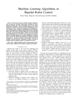 "Machine Learning Algorithms in Bipedal Robot Control." COSMOS