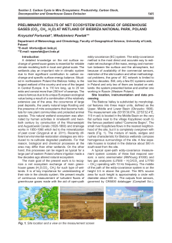 141 preliminary results of net ecosystem exchange of greenhouse
