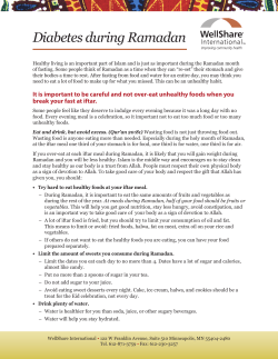 Diabetes during Ramadan