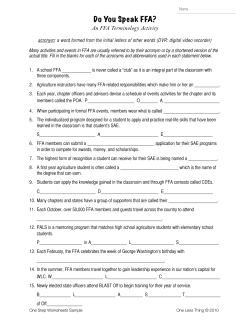 Do You Speak FFA?