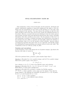 FINAL EXAMINATION: MATH 406 This examination, worth a total of