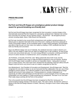 PRESS RELEASE KarTent and Smurfit Kappa win prestigious