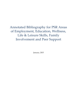 Draft Annotated Bibliography for PSR Areas of Employment