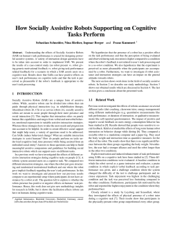 How Socially Assistive Robots Supporting on Cognitive Tasks Perform