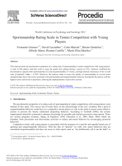 Sportsmanship Rating Scale in Tennis Competition with Young