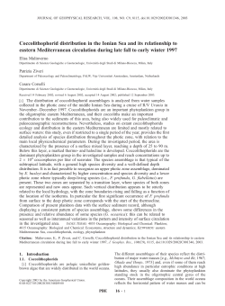 Coccolithophorid distribution in the Ionian Sea and its - VU-dare
