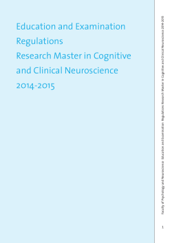 Education and Examination Regulations Research Master in