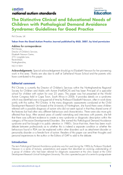 The Distinctive Clinical and Educational Needs of Children with