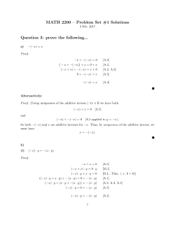 MATH 2200 &ndash; Problem Set #1 Solutions Question 3: prove the
