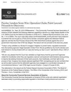 Payday Lenders Score Win: Operation Choke Point Lawsuit