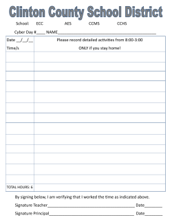 Date __/__/__ Time/s Please record detailed activities from 8:00