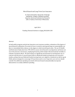 Moral Hazard and Long-Term Care Insurance