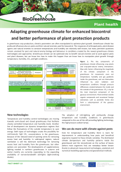 factsheet 12 Adapting greenhouse climate for enhanced biocontrol