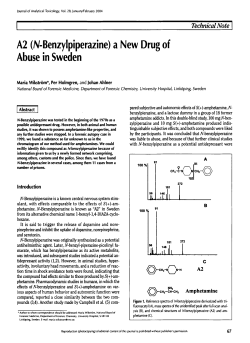 A2 (N-Benzylpiperazine) a New Drug of Abuse in Sweden