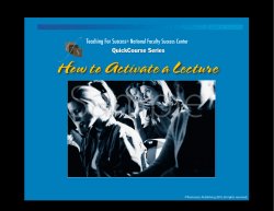 How to Activate Your Lectures and Presentations