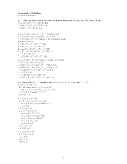 Homework 1 Solutions A.1. Use the rst seven relations to prove