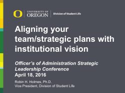 Aligning your team/strategic plans with institutional vision