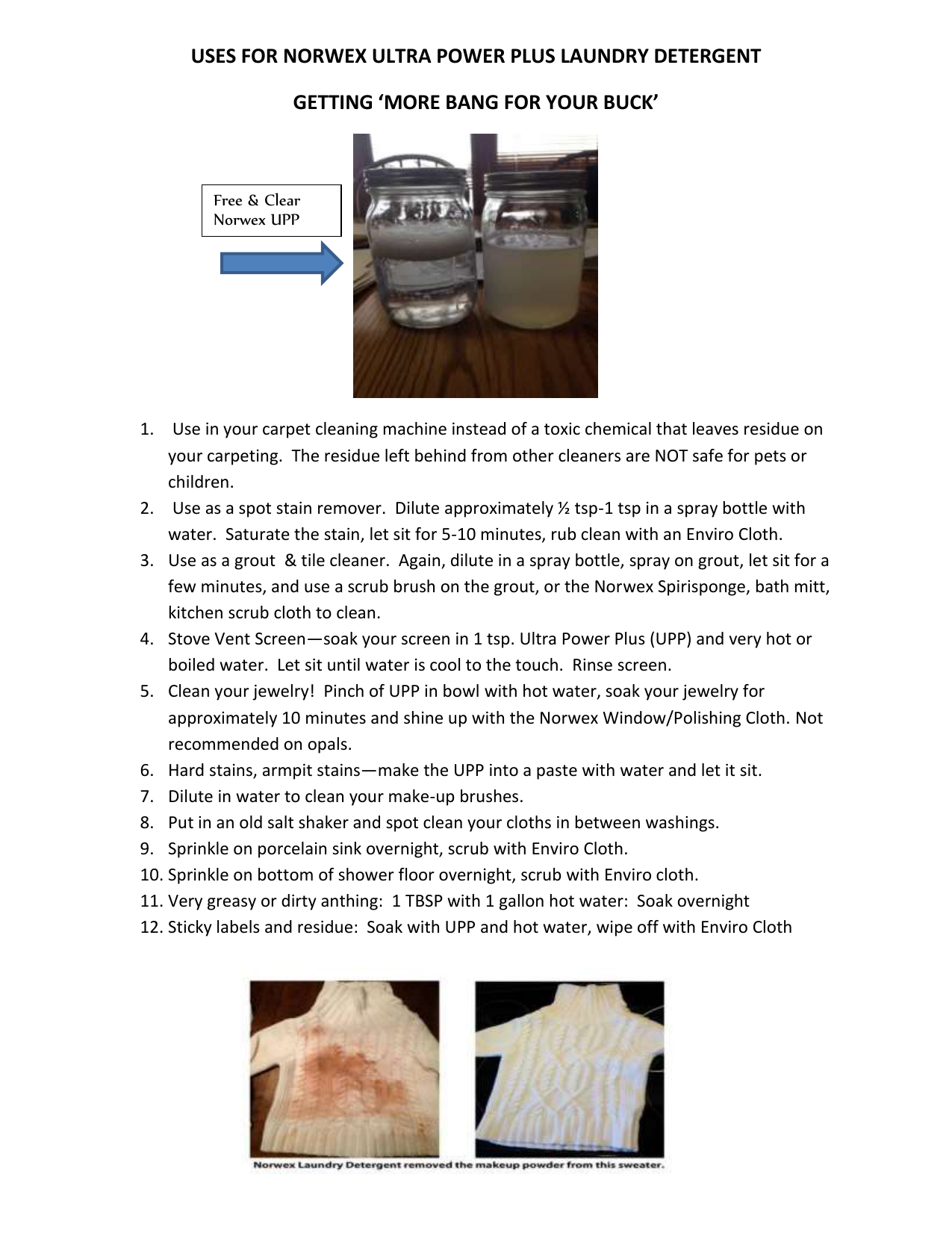 Uses For Norwex Ultra Power Plus Laundry Detergent Getting More