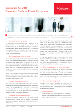 Companies Act 2014 | Guide for Private Companies | Matheson