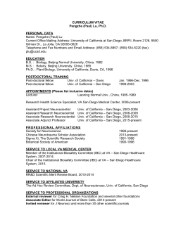 Curriculum Vitae - UCSD Department of Neurosciences