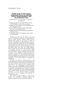 Model study of drill cutting deposition effects on sediment surface