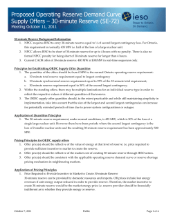 Proposed Operating Reserve Demand Curve Supply Offers &ndash; 30