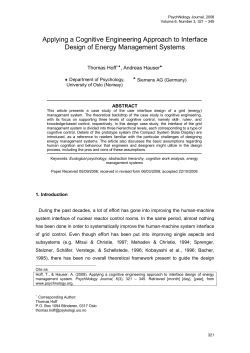 Applying a Cognitive Engineering Approach to