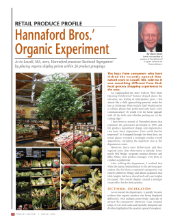 Hannaford Bros.` Organic Experiment