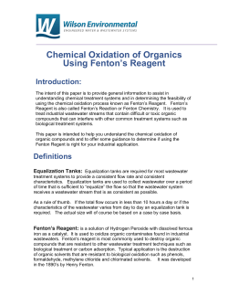 Chemical Oxidation of Organics Using Fenton`s Reagent