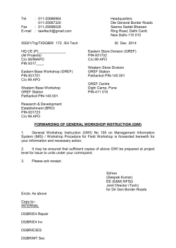 General Workshop Instruction No 105