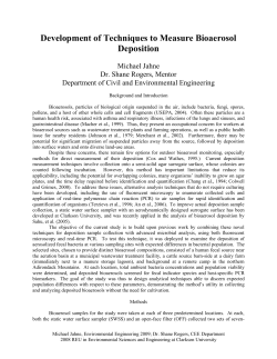 Development of Techniques to Measure Bioaerosol Deposition