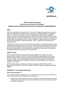 AIPPI Australia - Productivity Commission