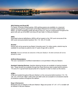 ADA Parking and Drop-Off: For Baylor University football games