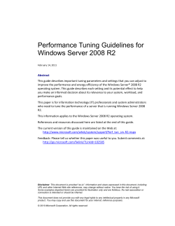 Performance Tuning for File Servers - Center