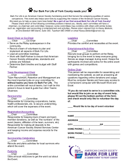 Our 2004 Relay For Life needs you