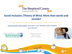 Social Inclusion /Theory of Mind: More than words and