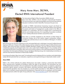 Mary Anne Marr, SR/WA, Elected IRWA International President