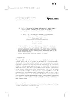 A STUDY OF MICROPOLAR FLUID IN AN ANNULAR TUBE