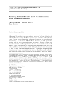 Inferring Extended Finite State Machine Models from Software