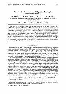 Nitrogen Metabolism in a New Obligate Methanotroph