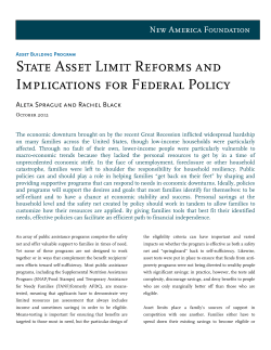 State Asset Limit Reforms and Implications for