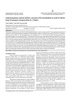 Galactomannan content and key enzymes of its